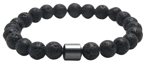 Perlenarmband „Black Lava“