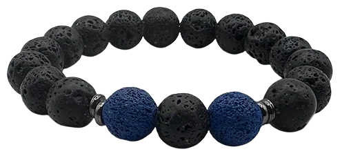 Lavastein-Armband „Blue Volcano“