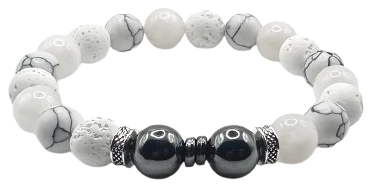 Perlenarmband „White Moon“