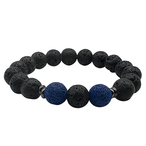 Lavastein-Armband „Blue Volcano“