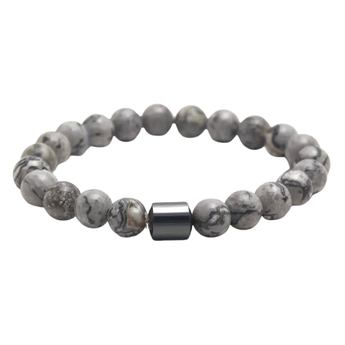 Perlenarmband "Grey Stone"