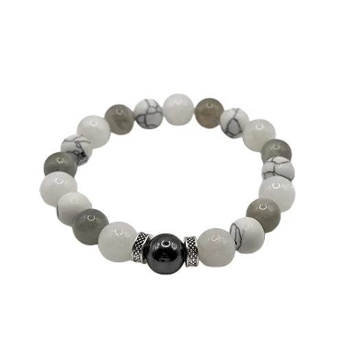 Perlenarmband "WhiteMan"